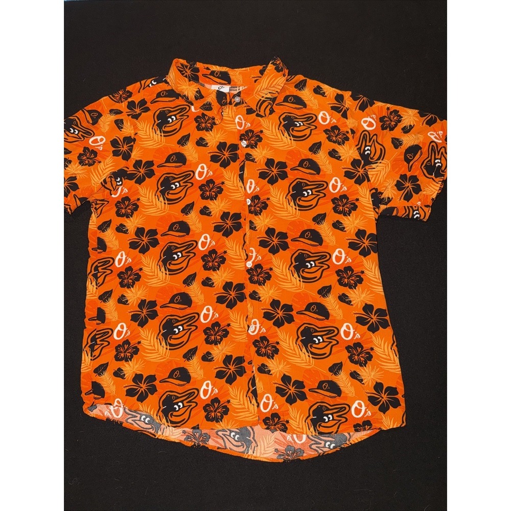 Baltimore Orioles SGA Shirt Mens XL Orange O's Hawaiian 2023 Giveaway MLB